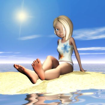 Digital Illustration of a Toon Girl