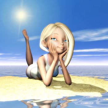 Digital Illustration of a Toon Girl