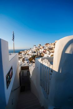 Oia Santorini Greece famous with beautiful romantic sunsets