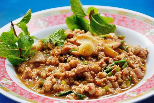 Spicy minced pork, Thai cuisine