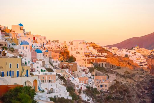 Oia Santorini Greece famous with beautiful romantic sunsets