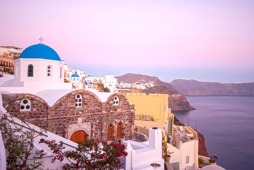 Oia Santorini Greece famous with beautiful romantic sunsets