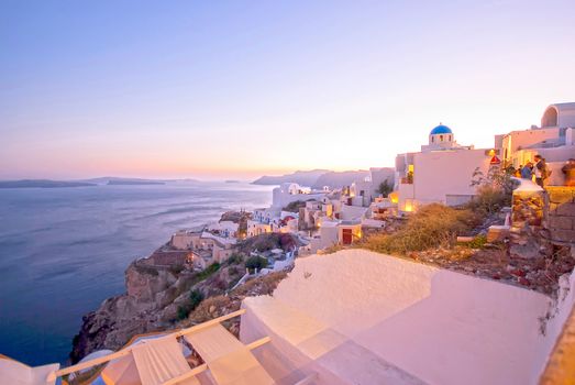 Oia Santorini Greece famous with beautiful romantic sunsets