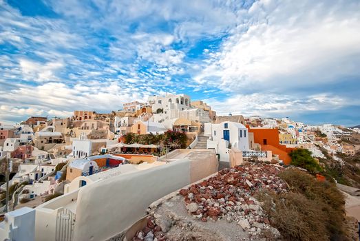 Oia Santorini Greece famous with beautiful romantic sunsets