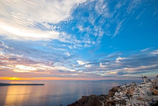 Oia Santorini Greece famous with beautiful romantic sunsets