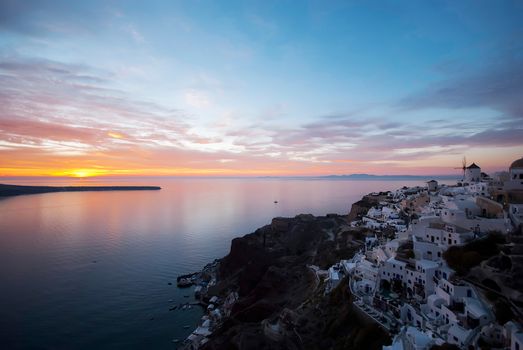 Oia Santorini Greece famous with beautiful romantic sunsets