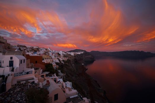 Oia Santorini Greece famous with beautiful romantic sunsets