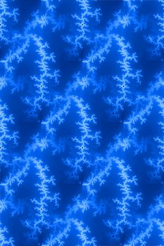 A seamless fractal background in the color of blue.