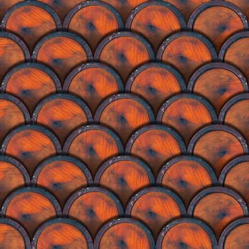 Grunge Texture or background with wooden brown and bordeaux circles - Bottom of the barrel