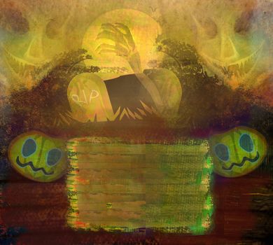 zombie hand coming out of his grave