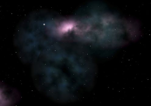 Far being shone nebula and star field against space. "Elements of this image furnished by NASA".