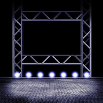 Illustration of a empty stage with lights