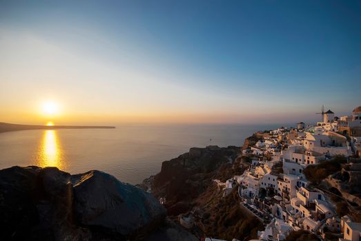 Oia Santorini Greece famous with beautiful romantic sunsets