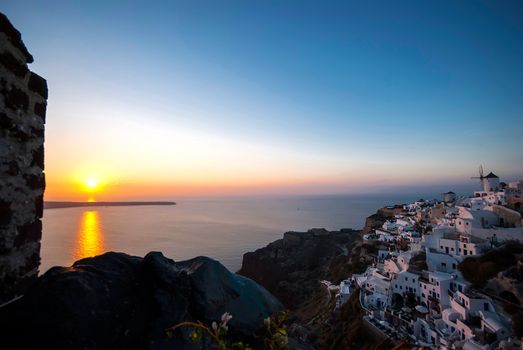 Oia Santorini Greece famous with beautiful romantic sunsets