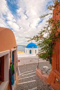 Oia Santorini Greece famous with beautiful romantic sunsets