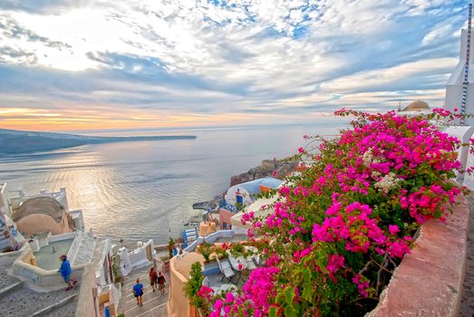 Oia Santorini Greece famous with beautiful romantic sunsets