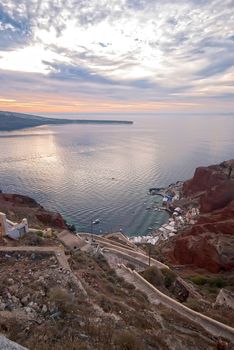 Oia Santorini Greece famous with beautiful romantic sunsets