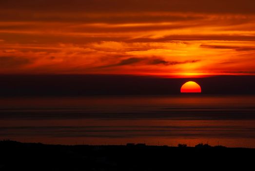 Oia Santorini Greece famous with beautiful romantic sunsets