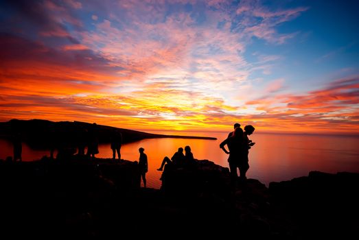 Oia Santorini Greece famous with beautiful romantic sunsets