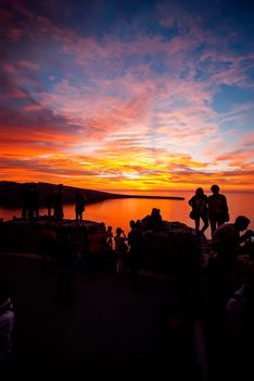 Oia Santorini Greece famous with beautiful romantic sunsets