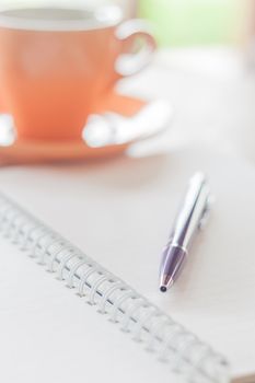 Prepare writing in coffee shop, stock photo