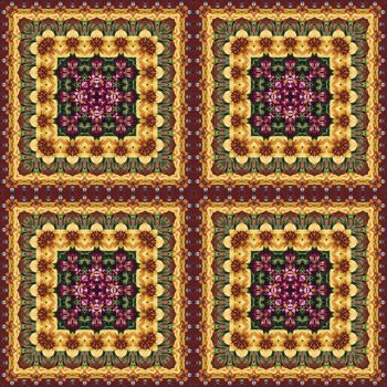 Seamless background, artistic abstract colorful floral pattern, hand-draw painting in oils