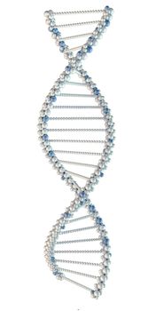 Illustration of white DNA chain. Isolated background