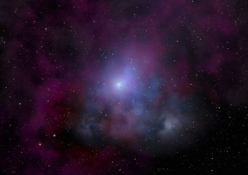 Far being shone nebula and star field against space. "Elements of this image furnished by NASA".