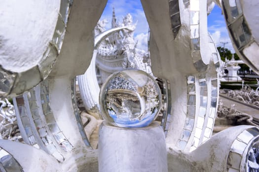 Magic Ball of Wat Rong Khun. Buddhist temple in Chiang Rai, Thailand.