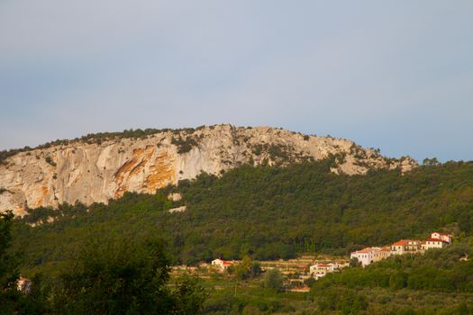 Hills full of trees with with big cliffs