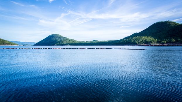 Sri Na Karin Dam and national park in thailand, taken on a sunny day