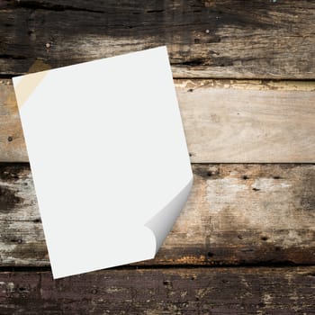 Blank paper on the wood background