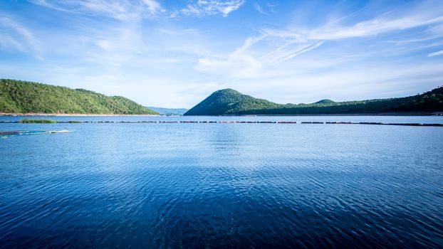 Sri Na Karin Dam and national park in thailand, taken on a sunny day