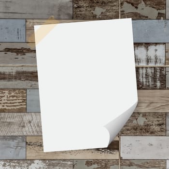 Blank paper on the wood background