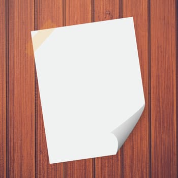 Blank paper on the wood background