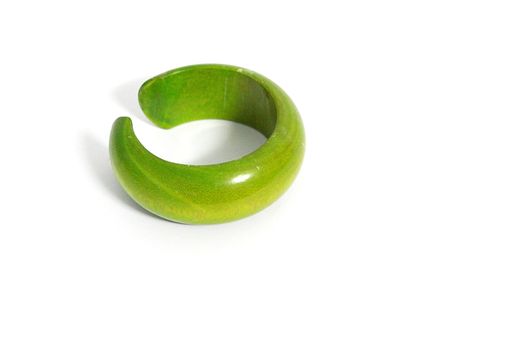 The green wooden bangle.It is very heavy but beautiful.