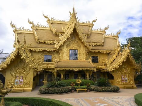 Golden Restroom in White Temple, is a contemporary unconventional Buddhist temple in Chiang Rai, Thailand.