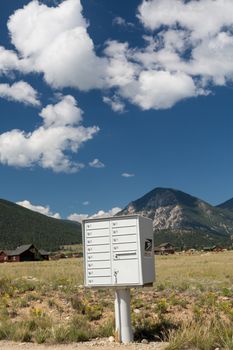 Metal mailbox container for rural homes and properties by mountains of Colorado