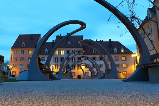 Typical village of Alsace,night scene