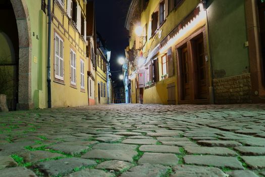 Typical village of Alsace,night scene