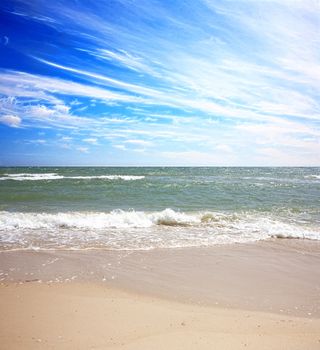 Seascape in the resort village Bolshevik Ukraine in Europe