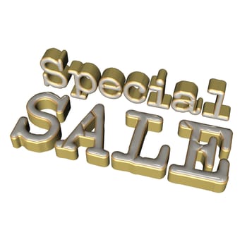 Glossy three-dimensional inscription Special Sale as a sign.