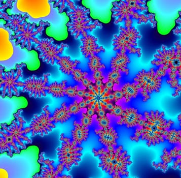 Digital computer graphic - rendering. Patterned fractal background for design.