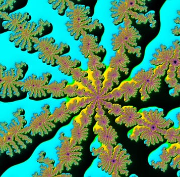 Digital computer graphic - rendering. Patterned fractal background for design.