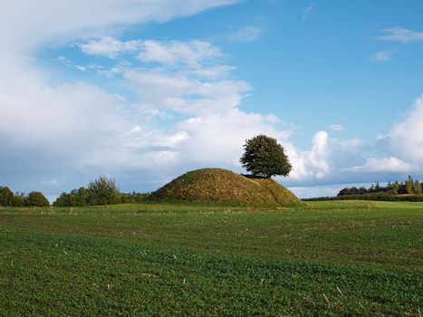 Traditional Viking age grave burial site Funen Denmark