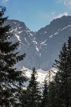 Landscape view over Polish Tatra  high mountains range famous tourist destination in Zakopane, Polish winter centre