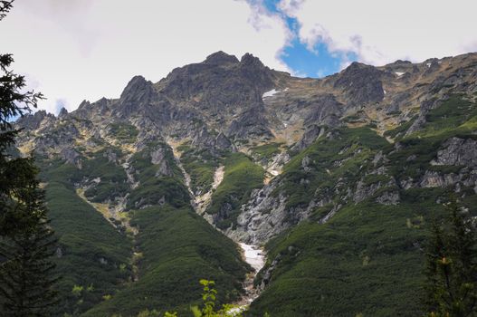 Landscape view over Polish Tatra  high mountains range famous tourist destination in Zakopane, Polish winter centre