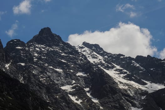 Landscape view over Polish Tatra  high mountains range famous tourist destination in Zakopane, Polish winter centre