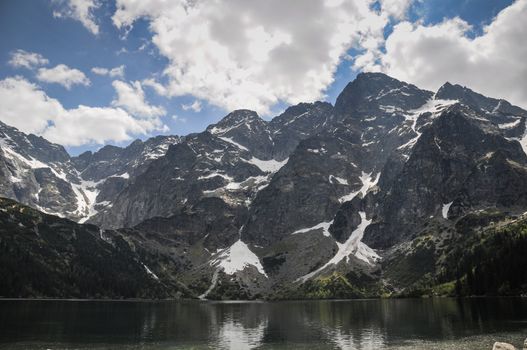 Landscape view over Polish Tatra  high mountains range famous tourist destination in Zakopane, Polish winter centre