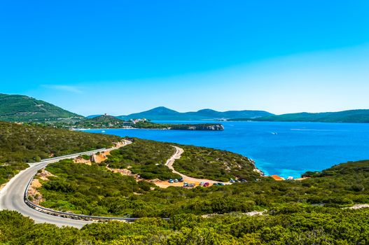 Landscape of coast of sardinia, gulf of Capo Caccia